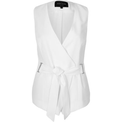 White belted waistcoat
